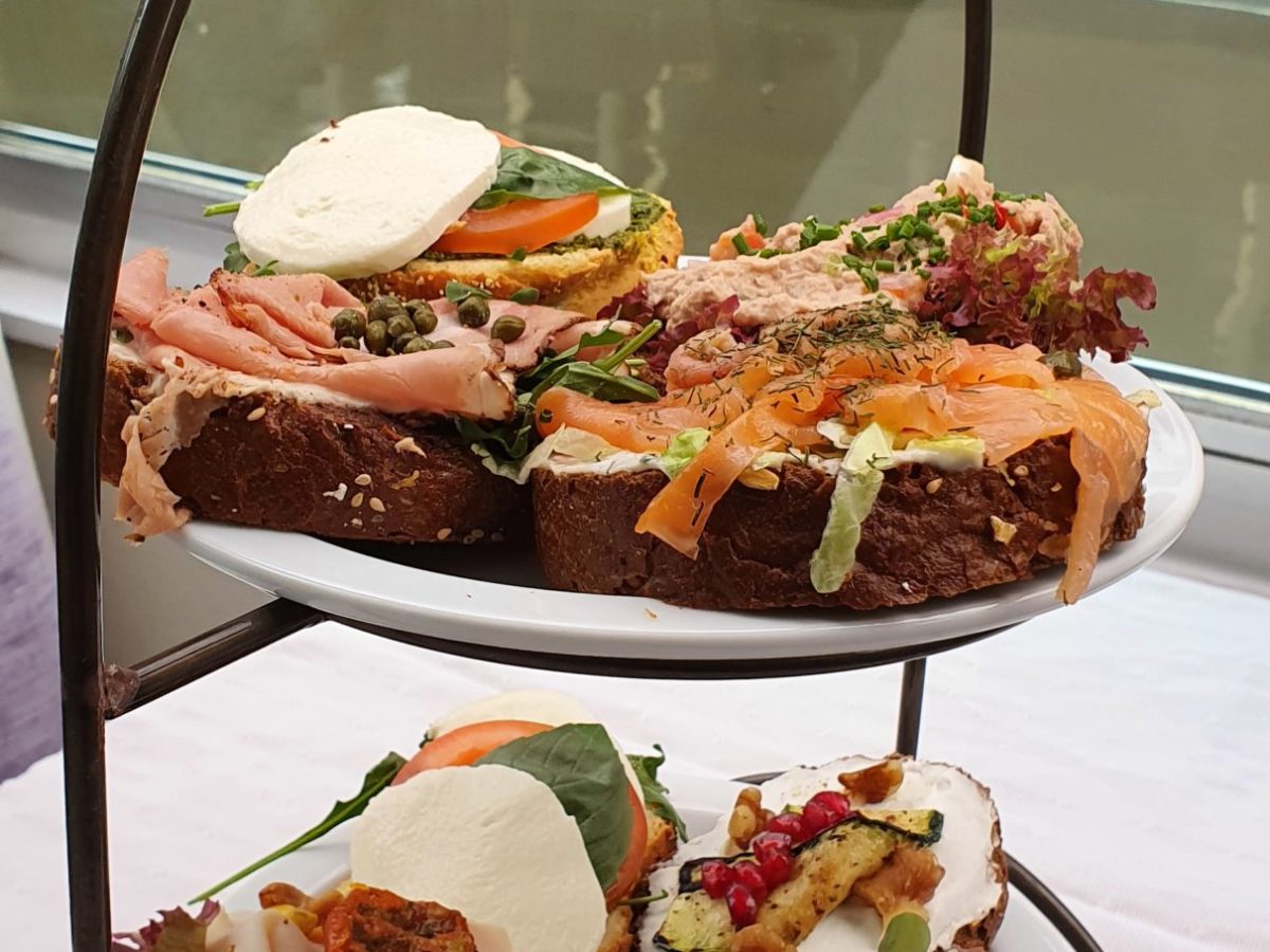 a plate of food on a table