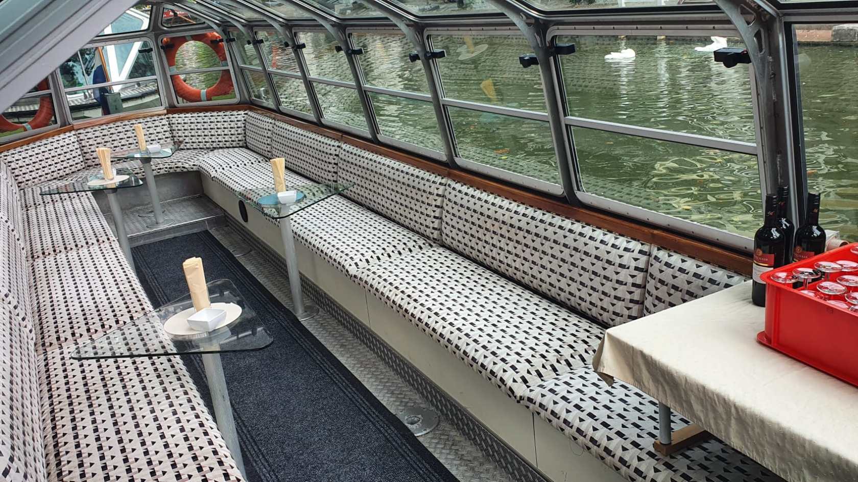 a boat sitting on top of a table