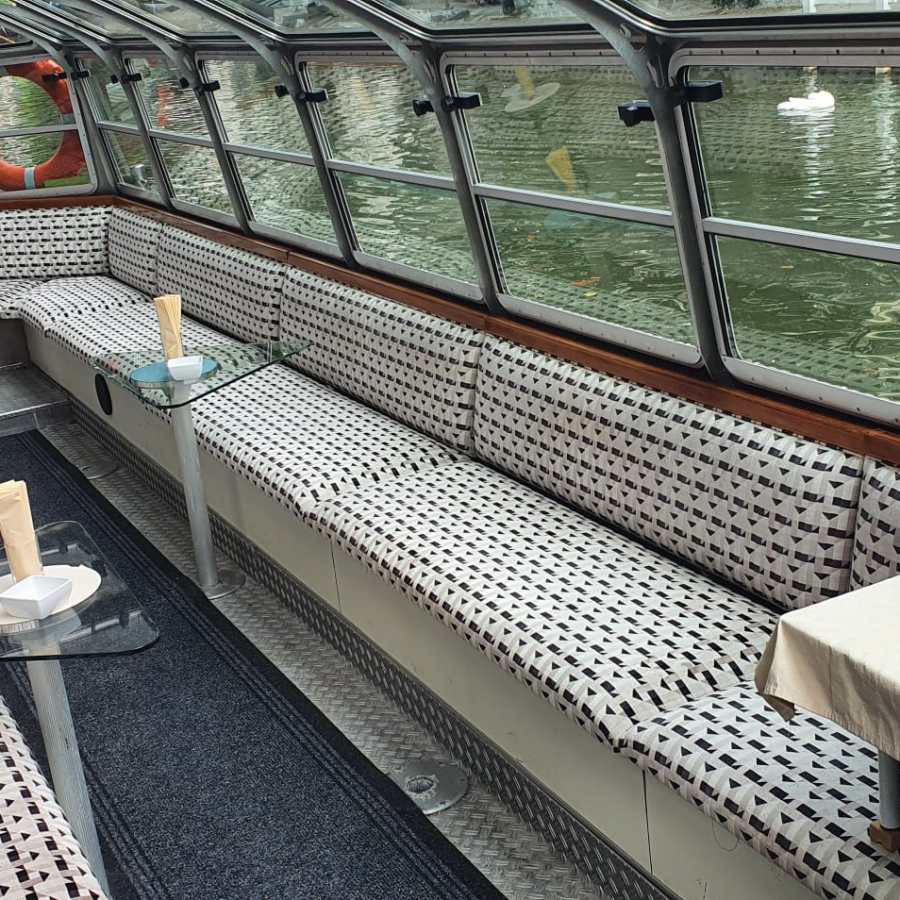 a boat sitting on top of a table