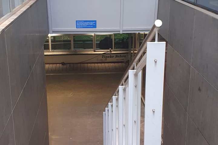 a store in a brick building