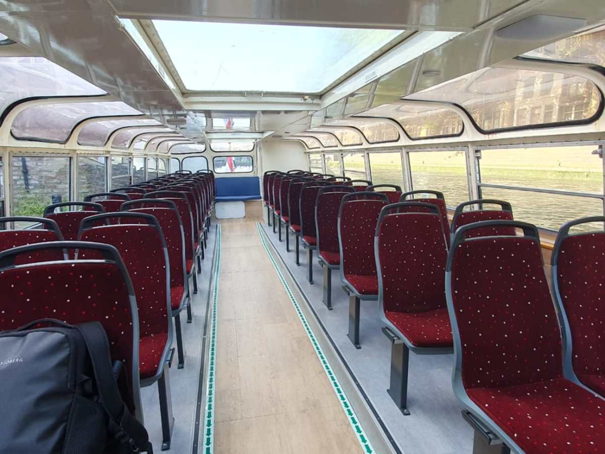 a train that is sitting on a chair