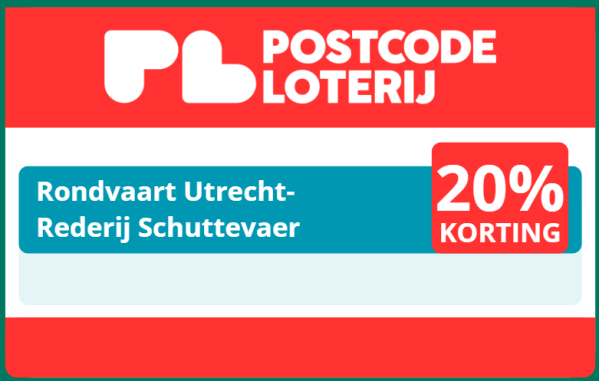 Postcode Loterij promo: Rondvaart Utrecht with 20% korting.